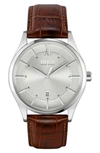 HUGO BOSS DISTINCTION LEATHER STRAP WATCH, 43MM,1513794