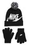 Nike 2-pc. Swoosh Beanie & Gloves Set, Big Boys In Black