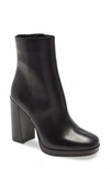 Steve Madden Women's Main Platform Booties In Black Leather