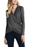 1.state Sparkle Cozy Crisscross Front Knit Top In Rich Black