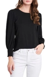 1.state Rib-knit Bubble Sleeve Sweater In Rich Black