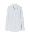 Nili Lotan Long-sleeved Cotton Shirt In Light Blue Stripe