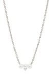 AJOA IMITATION PEARL & CUBIC ZIRCONIA PENDANT NECKLACE,UN38737RWP