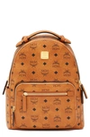 Mcm Stark 32 Visetos Backpack In Cognac