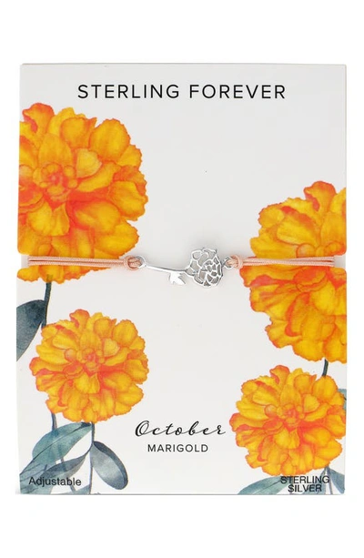 Sterling Forever Birth Flower Bolo Bracelet In Silver- October