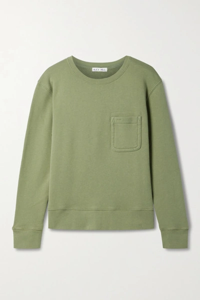 Alex Mill Garment Dyed Pocket Sweatshirt In Army Green