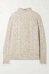 ALEX MILL CAMIL CABLE-KNIT MÉLANGE WOOL-BLEND SWEATER