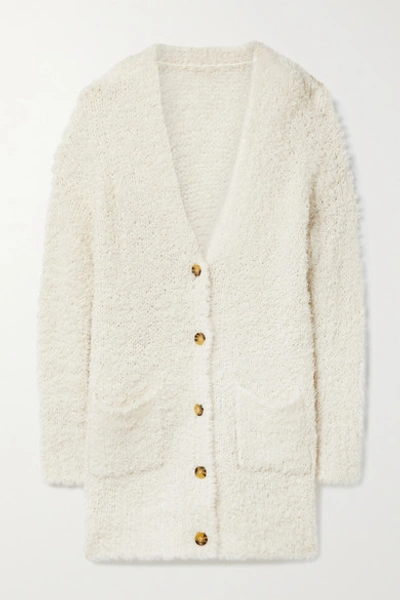 R13 Teddy Bear Oversized Wool-blend Bouclé Cardigan In Cream