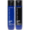 MATRIX BRASS OFF COLOUR CORRECTING BLUE ANTI-BRASS SHAMPOO AND CONDITIONER DUO SET FOR LIGHTENED BRUNETTES ,MBOCCBABSCDSLB