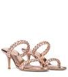 GIANVITO ROSSI MARLEY 70 METALLIC LEATHER SANDALS,P00529257