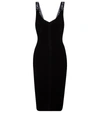 Off-white Logo Strap Knitted Mini Dress In Black