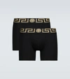 Versace Two Piece Set Logo Boxers In Black