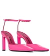 Attico Pointed Leather Heeled Pumps In Pink