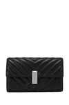 HUGO BOSS HUGO BOSS - QUILTED NAPPA LEATHER CLUTCH BAG WITH DETACHABLE WRIST CHAIN - BLACK