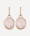 MONICA VINADER ROSE GOLD PLATED VERMEIL SILVER SIREN ROSE QUARTZ WIRE DROP EARRINGS,000649874