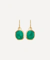 Monica Vinader Gold Plated Vermeil Silver Siren Green Onyx Drop Earrings In Green