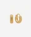 MONICA VINADER 18CT GOLD PLATED VERMEIL SILVER HEIRLOOM HUGGIE HOOP EARRINGS,000712554