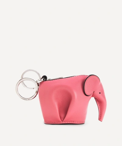 Loewe Elephant Leather Coin Purse Charm In New Candy