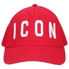 Dsquared2 Cool Patch Cotton Gabardine Cap In Red
