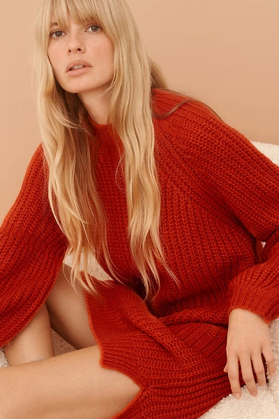 Allison New York Melia Tunic Sweater Dress In Red