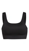 Blanqi Everyday Ribbed Seamless Bralette In Deepest Black