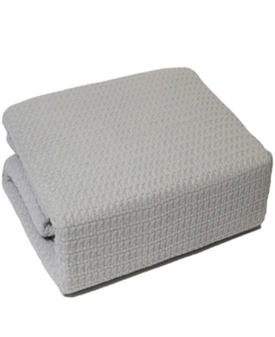 Lintex Marquis 100% Cotton Twin Blanket In Gray