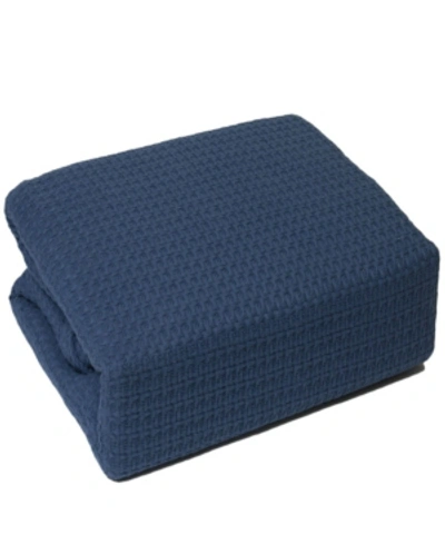 Lintex Marquis 100% Cotton Twin Blanket In Blue