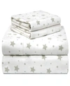 Pointehaven Printed Flannel King Sheet Set Bedding In Stars