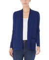 JONES NEW YORK WOMEN'S OPEN FRONT CARDIGAN WITH RIBBED PLACKET