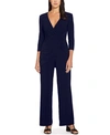 ADRIANNA PAPELL DRAPED-FRONT WIDE-LEG JUMPSUIT