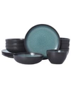 Pfaltzgraff Maddox 12 Pc Dinnerware Set, Service For 4 In Teal