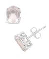 Macy's Gemstone Stud Earrings In Sterling Silver In Rose Quartz