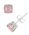 Macy's Gemstone Stud Earrings In Sterling Silver In Rose Quartz