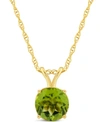 Macy's Peridot (1-3/8 Ct. T.w.) Pendant Necklace In 14k Yellow Gold. (also Available In Garnet, Citrine, Bl In Peridot
