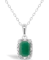 Macy's Sapphire (5/8 Ct. T.w.) And Diamond Accent Pendant Necklace In Sterling Silver (also Available In Em In Emerald