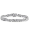Macy's Diamond Heart Link Bracelet (1 Ct. T.w.) In Sterling Silver In Sterling Silver