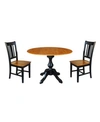 INTERNATIONAL CONCEPTS INTERNATIONAL CONCEPT 42" ROUND TOP PEDESTAL TABLE WITH 2 CHAIRS