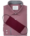 CONSTRUCT RECEIVE A FREE FACE MASK WITH PURCHASE OF THE CON. STRUCT MEN'S SLIM-FIT BURGUNDY DRESS SHIRT, CREAT