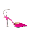 Jimmy Choo Saeda 100 Pink Satin Sandals In Fuchsie/kristall Honig