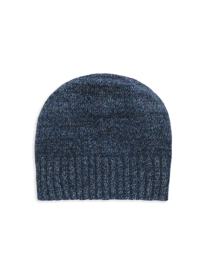 Saks Fifth Avenue Women's Marled Cashmere Lurex Knit Slouchy Hat In Classic Navy