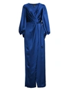 AIDAN MATTOX SATIN WRAP GOWN,400013378730