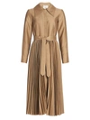 A.W.A.K.E. WOMEN'S WOOL & SILK MIX PLEATED SKIRT COAT,0400013406249