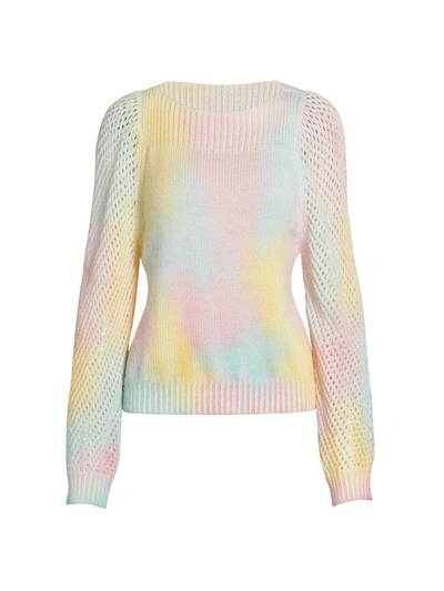 Loveshackfancy Rosie Open-knit Paneled Alpaca-blend Sweater In Multicolor