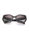 Prada Angular 56mm Pentagonal Sunglasses In Dark Brown