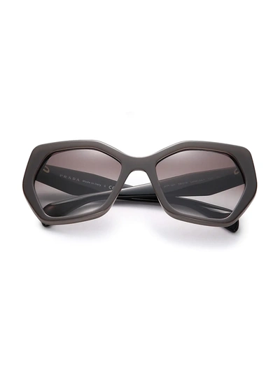 Prada Angular 56mm Pentagonal Sunglasses In Dark Brown