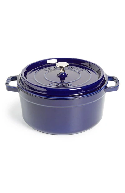 Staub 5.5-quart Round Cocotte In Dark Blue