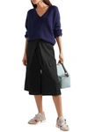JW ANDERSON PLEATED PINSTRIPED WOOL-BLEND FLANNEL CULOTTES,3074457345622620041