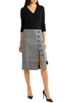 ALTUZARRA STAMFORD WOOL AND PRINCE OF WALES CHECKED WOOL-BLEND DRESS,3074457345624117368