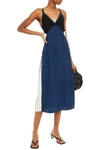 RAG & BONE GLADYS LAYERED colour-BLOCK SILK CREPE DE CHINE MIDI SLIP DRESS,3074457345624013474