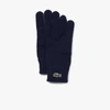 LACOSTE MEN'S EMBROIDERED CROCODILE WOOL GLOVES - S